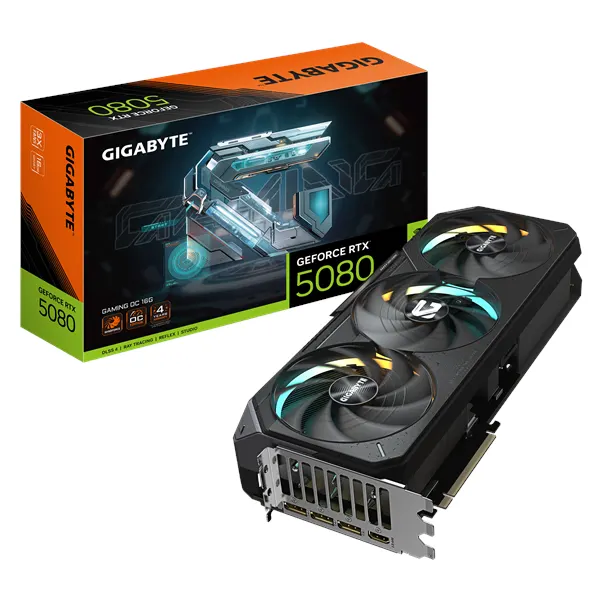 GIGABYTE GeForce RTX 5080 GAMING OC - 16GB GDDR7 RAM - Grafikkort