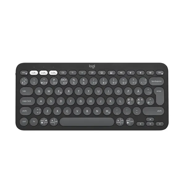 Logitech Pebble Keys 2 K380s Wireless Keyboard - Tonal Graphite - Tangentbord - Nordisk - Svart
