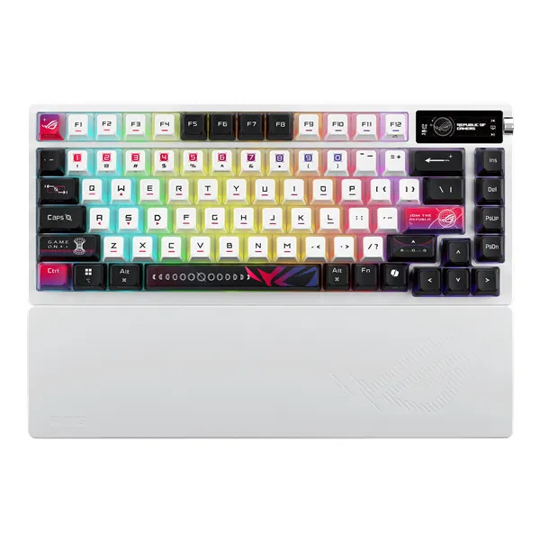 ASUS ROG Azoth X 75% Wireless DIY Custom RGB - Gaming Keyboard - Utan numpad - Nordisk - Vit