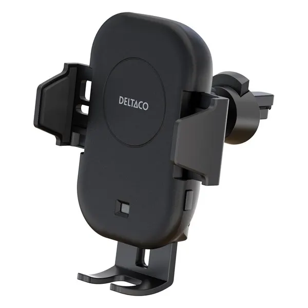 Deltaco Wireless car charger | 15 W | automatic open and close | dual mounts | black
