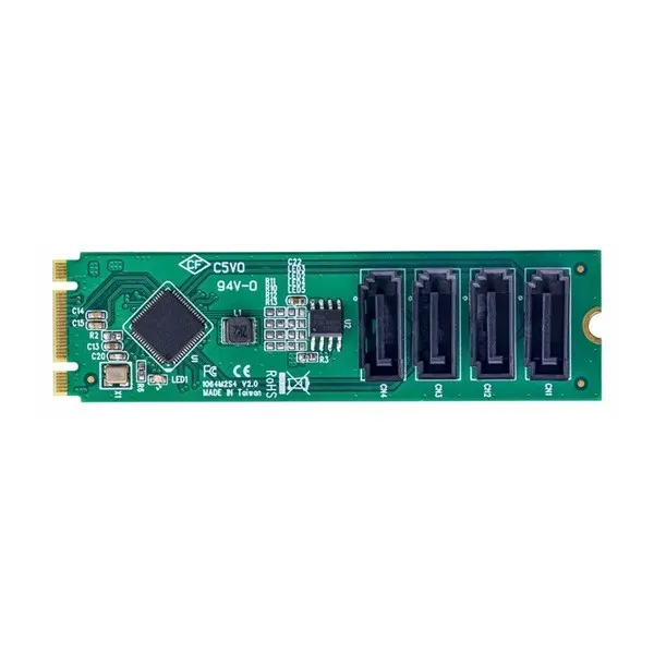 StarTech.com 4-Port M.2 to SATA Adapter Card M.2 PCIe 3.0 to SATA HDD/SSD Expansion Card ASM1064 Chipset M.2 NVMe to 4x HDD/SSD for Windows/macOS/Linux - interface adapter - SATA - M.2 Card