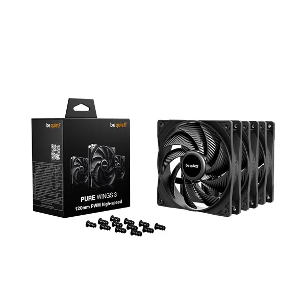 be quiet! Pure Wings 3 120 HS (3-pack) - Chassi fläkt - 120mm - Svart - 30 dBA