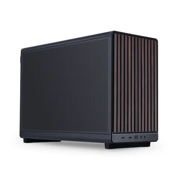 Lian Li DAN cases A3-mATX Wood edition (Walnut) - Chassi - Minitower - Svart