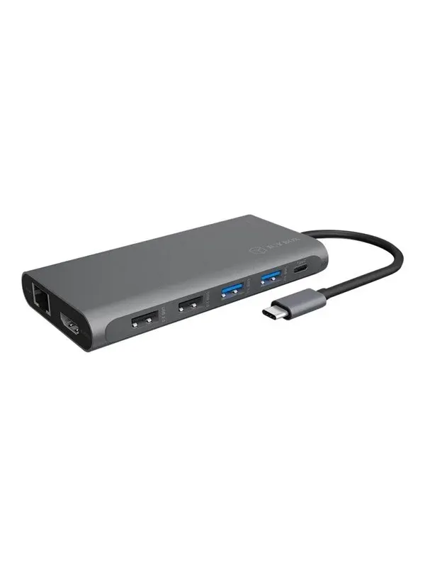 ICY BOX 1 till 12 USB C docking station 2xHDMI 4k 60Hz 1x DP 4K 60Hz RJ45 Giga LAN Kortläsare 1x100W PD 3xUSB A