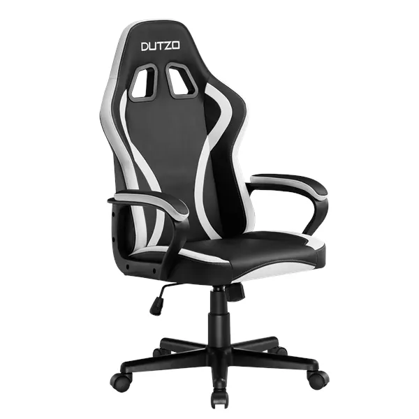 DUTZO DASH Junior Gaming Stol - Svart / Vit - PU-skin - Upp till 110 kg