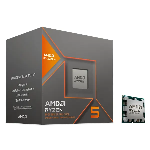 AMD Ryzen 5 8600G Wraith Stealth CPU - 6 kärnor - 4.35 GHz - AMD AM5 - AMD Boxed (med kylare)