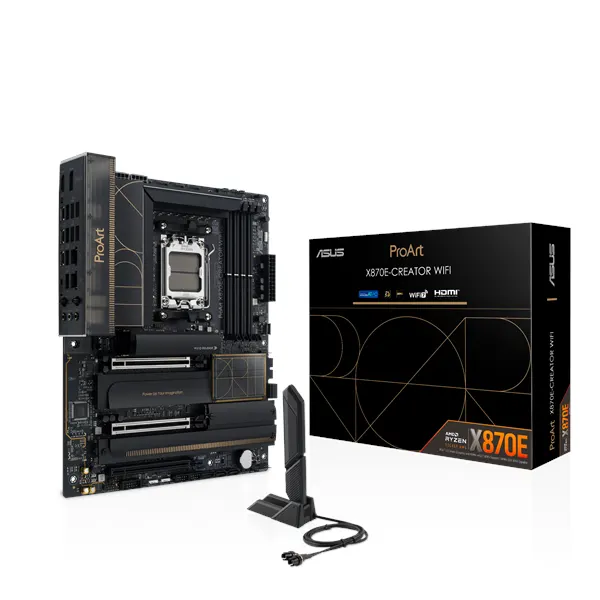 ASUS PROART X870E-CREATOR WIFI Moderkort - AMD X870E - AMD AM5 socket - DDR5 RAM - ATX