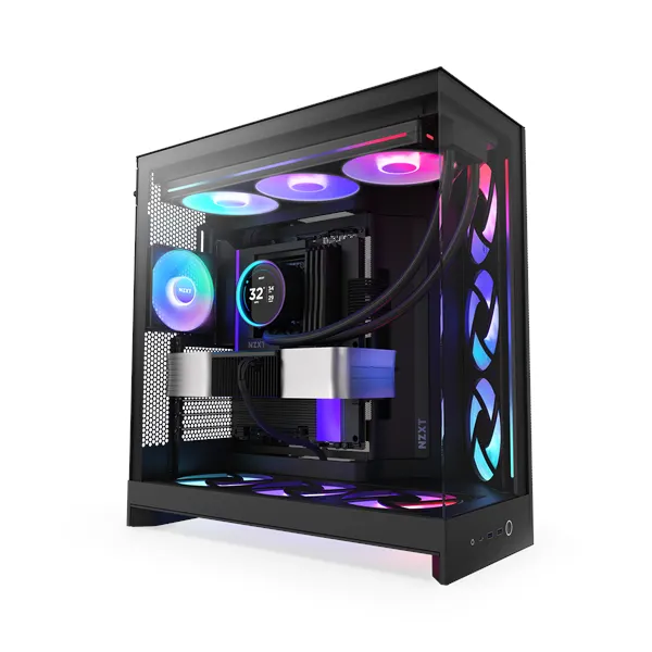 NZXT H9 Flow RGB+ (2025) - All Black - Controller incl - Chassi - Miditower - Svart