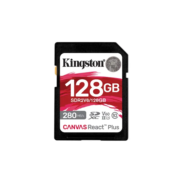 Kingston Canvas React Plus V60 SD - 280MB/s - 128GB