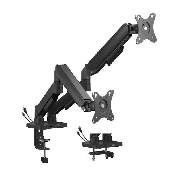 Gembird Adjustable desk 2-display mounting arm with USB port