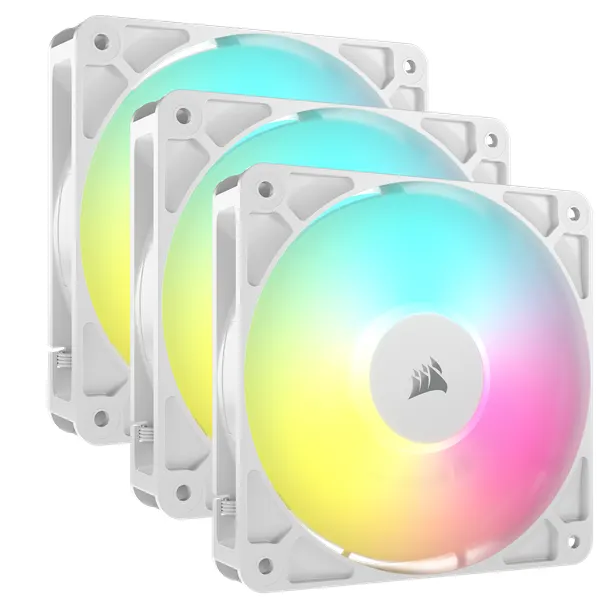 Corsair RS120 ARGB 3-pack - Chassi fläkt - 120mm - Vit med RGB-ljus - 36 dBA