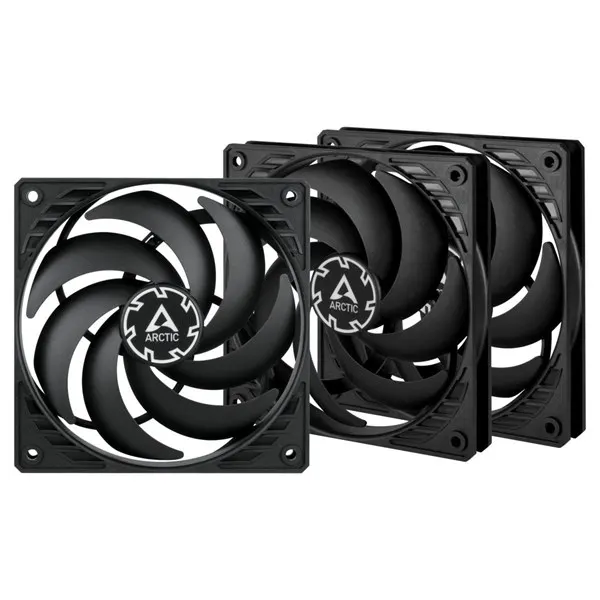 Arctic P12 Slim PWM PST - 3-pack value pack - Chassi fläkt - 120mm - Svart - 23 dBA