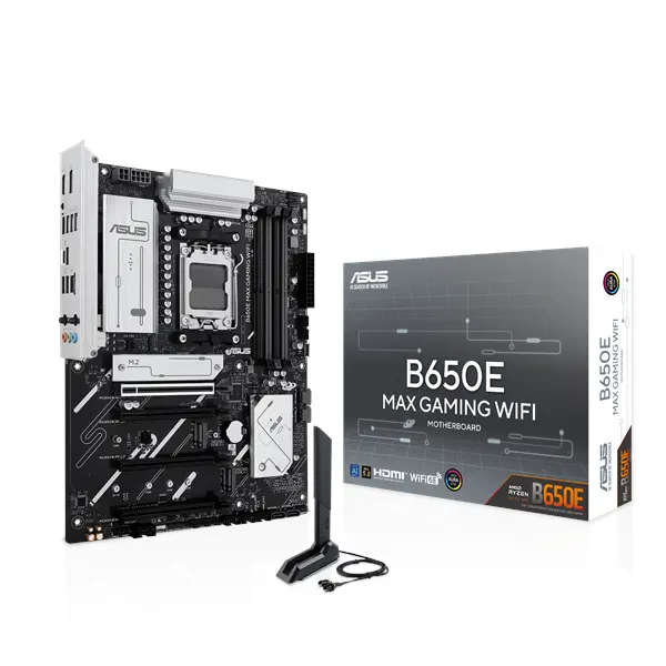 ASUS B650E MAX GAMING WIFI Moderkort - AMD B650 - AMD AM5 socket - DDR5 RAM - ATX
