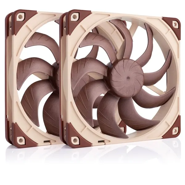Noctua NF-A14x25 G2 PWM Sx2-PP (2-pack) - Chassi fläkt - 140mm - Brun - 25 dBA