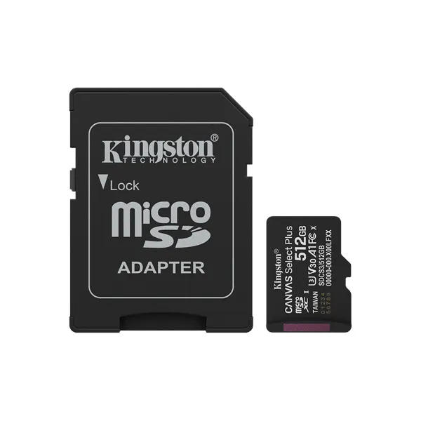Kingston Canvas Select Plus Gen3 MicroSD/SD - 150MB/s - 512GB