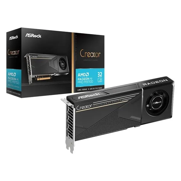 ASRock Radeon AI Pro R9700 Creator - 32GB GDDR6 RAM - Grafikkort