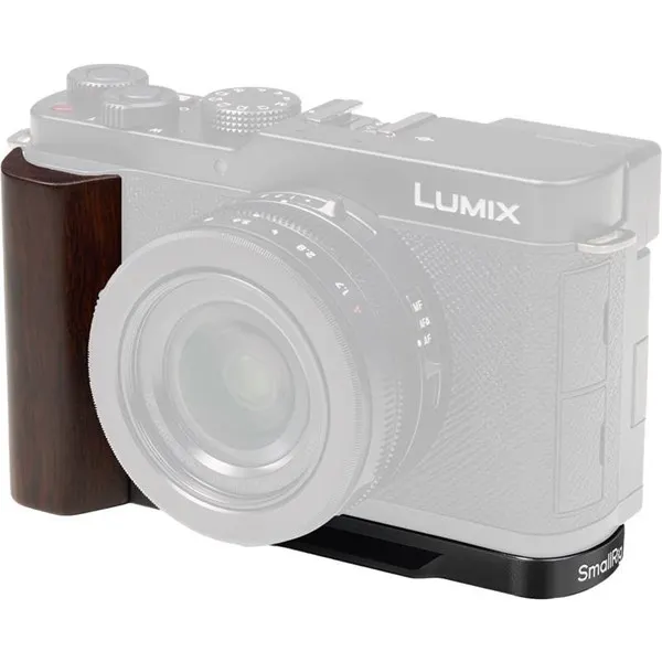 SmallRig 5942 L-Shaped Mount Plate with Wooden Handle for Panasonic LUMIX L10 Black