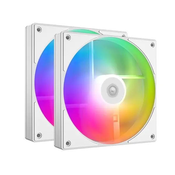 ID-Cooling AS-140-ARGB-W (2-pack) - Chassi fläkt - 140mm - Vit med RGB-ljus - 25 dBA