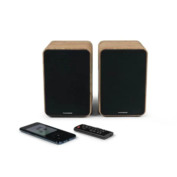 Thomson WS602DUO Bookshelf Speaker Set - Wood