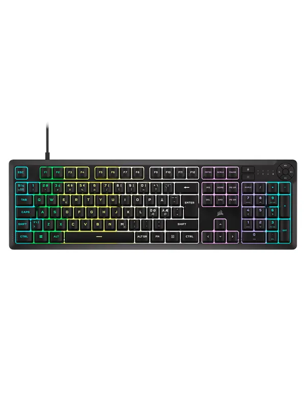 Corsair K55 CORE RGB - Gaming Tangentbord - Nordisk - Svart