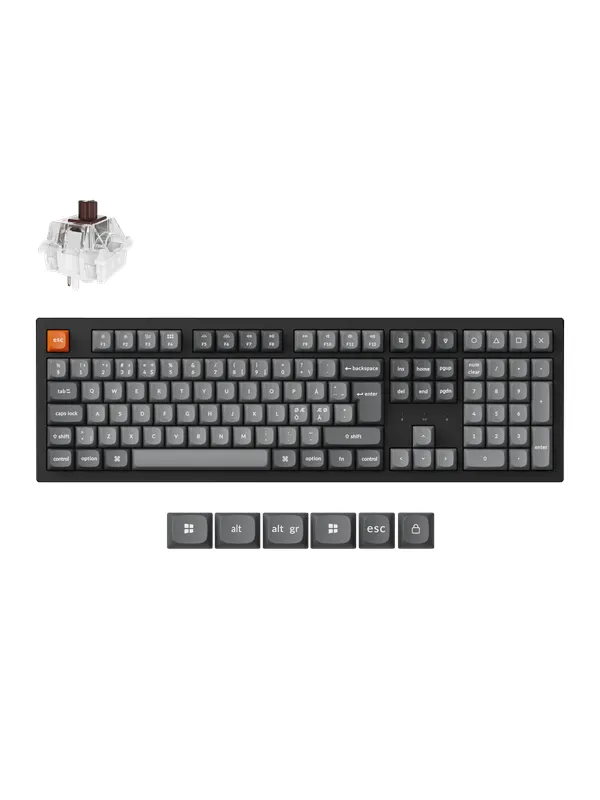 Keychron K10 MAX QMK/VIA Wireless Tri-Mode - Super Brown - Gaming Tangentbord - Nordisk - Svart