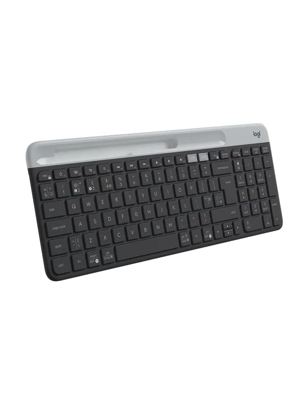 Logitech K580 Slim Wireless Keyboard - Tangentbord - Nordisk - Grå