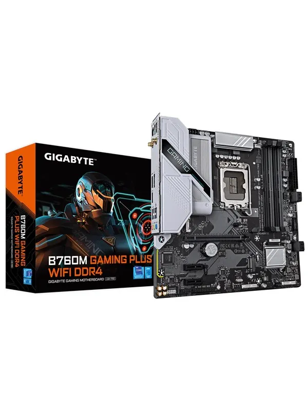 GIGABYTE B760M GAMING PLUS WIFI DDR4 Moderkort - Intel B760 - Intel LGA1700 - DDR4 RAM - Micro-ATX