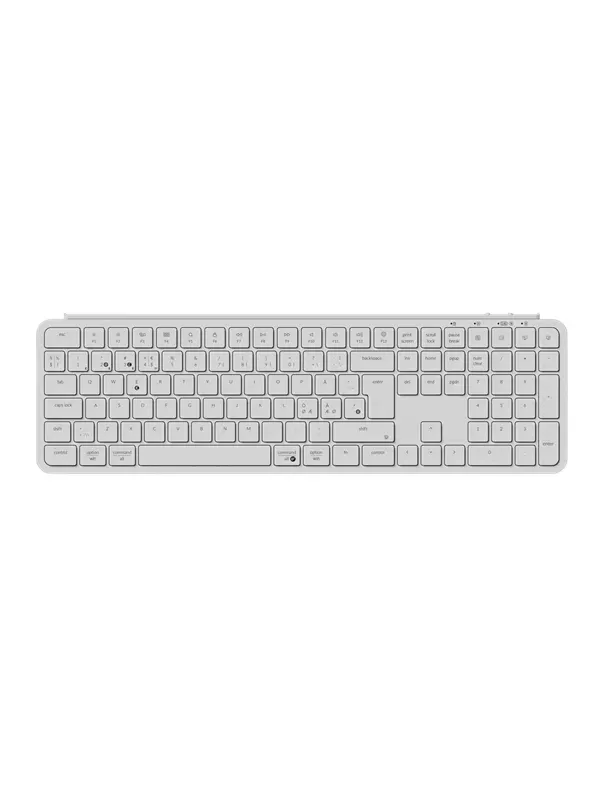 Keychron B6 Pro Ultra-Slim Wireless Keyboard Tri-Mode - Ivory White - Tangentbord - Nordisk - Vit