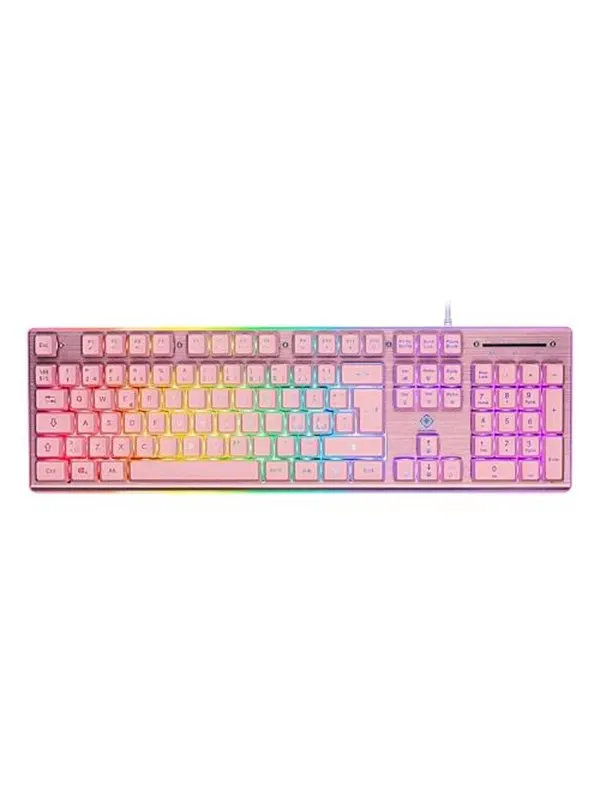 Deltaco GAMING Full Size - Gaming Tangentbord - Nordisk - Rosa