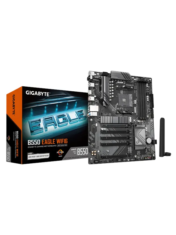 GIGABYTE B550 EAGLE WIFI6 Moderkort - AMD B550 - AMD AM4 - DDR4 RAM - ATX