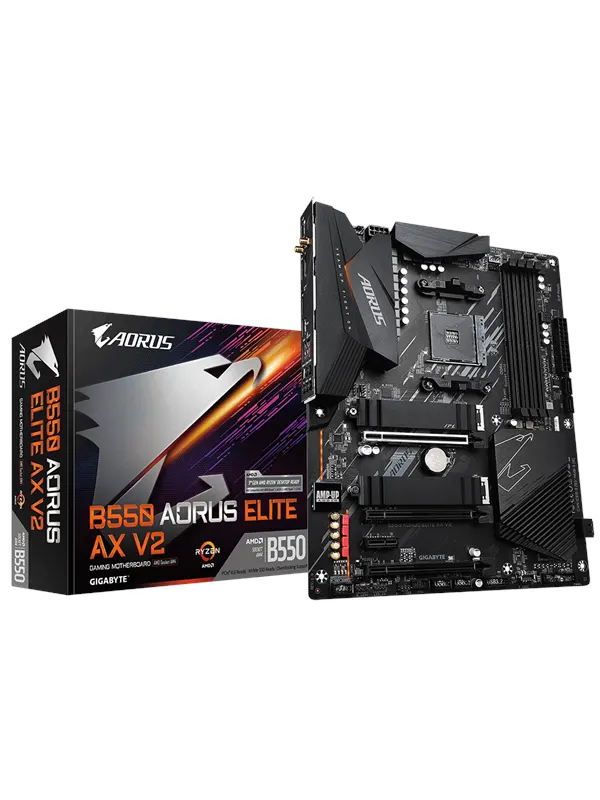 GIGABYTE B550 AORUS ELITE AX V2 Moderkort - AMD B550 - AMD AM4 - DDR4 RAM - ATX