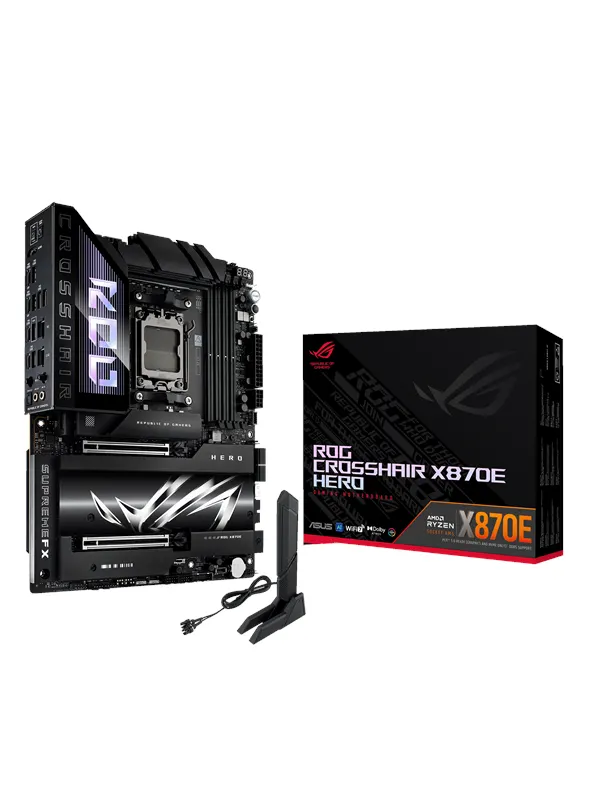 ASUS ROG CROSSHAIR X870E HERO Moderkort - AMD X870E - AMD AM5 - DDR5 RAM - ATX