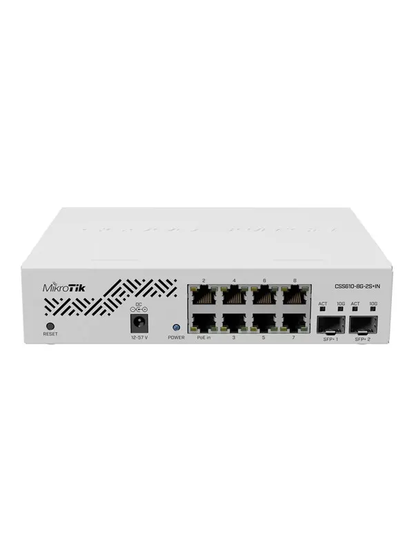 MikroTik CSS610-8G-2S+IN Cloud Smart 10-Port Switch (8x 1G RJ45 / 2x 10G SFP+)