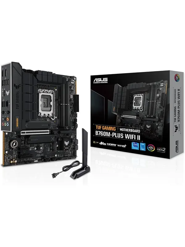 ASUS TUF GAMING B760M-PLUS WIFI II Moderkort - Intel B760 - Intel LGA1700 - DDR5 RAM - Micro-ATX