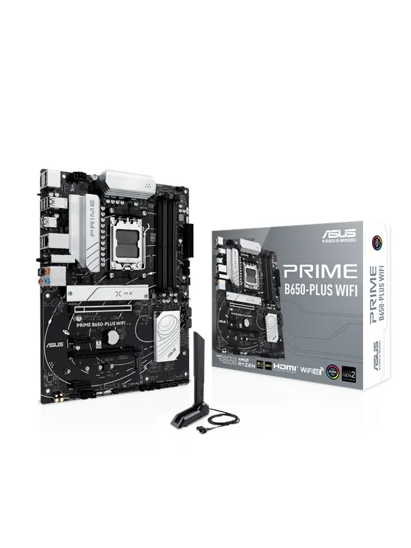ASUS PRIME B650-PLUS WIFI Moderkort - AMD B650 - AMD AM5 - DDR5 RAM - ATX