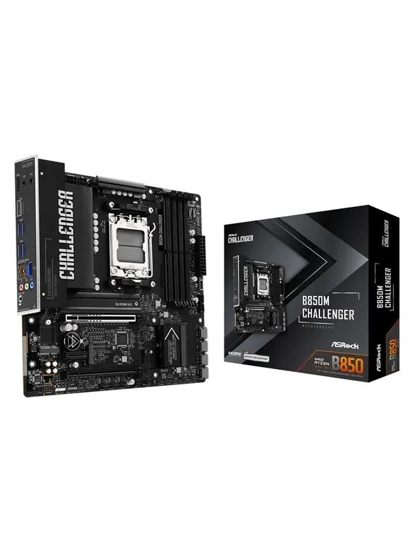ASRock B850M Challenger Moderkort - AMD B850 - AMD AM5 - DDR5 RAM - Micro-ATX