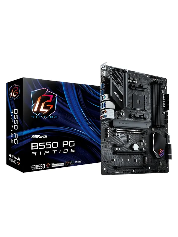 ASRock B550 PG Riptide Moderkort - AMD B550 - AMD AM4 - DDR4 RAM - ATX