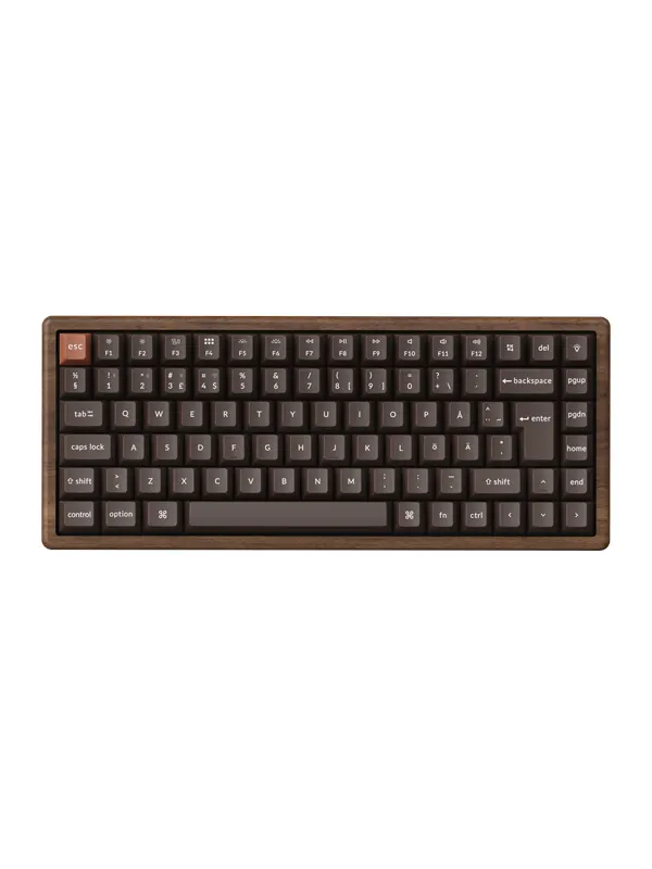Keychron K2 HE All-Wood Special Edition Wireless Tri-Mode - Gaming Tangentbord - Nordisk - Brun