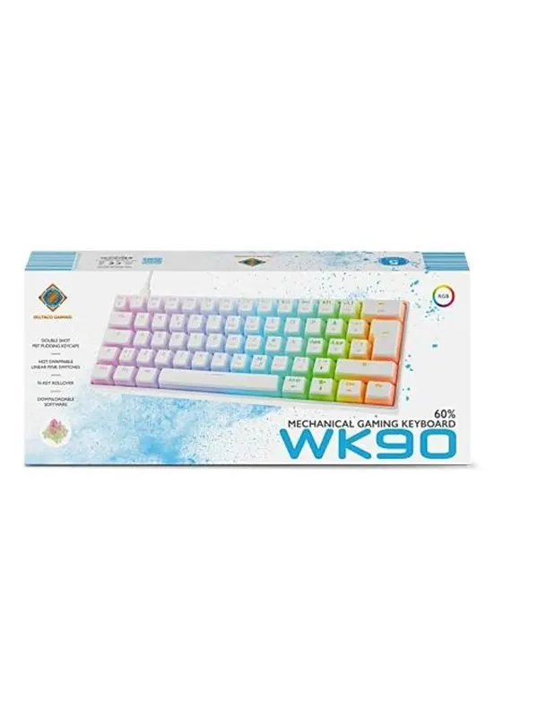 Deltaco GAMING WK90 Mechanical Keyboard - Gaming Tangentbord - Vit
