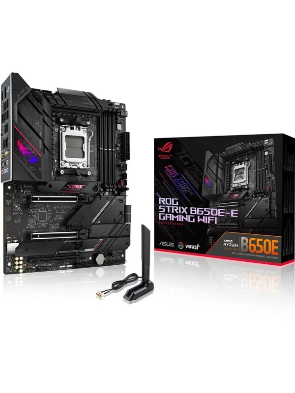 ASUS ROG STRIX B650E-E GAMING WIFI Moderkort - AMD B650 - AMD AM5 - DDR5 RAM - ATX