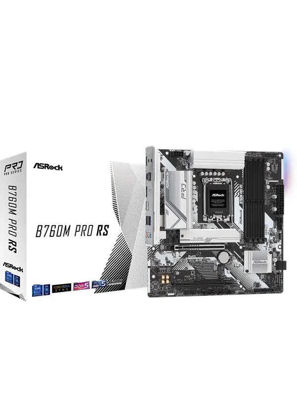ASRock B760M PRO RS Moderkort - Intel B760 - Intel LGA1700 - DDR5 RAM - Micro-ATX