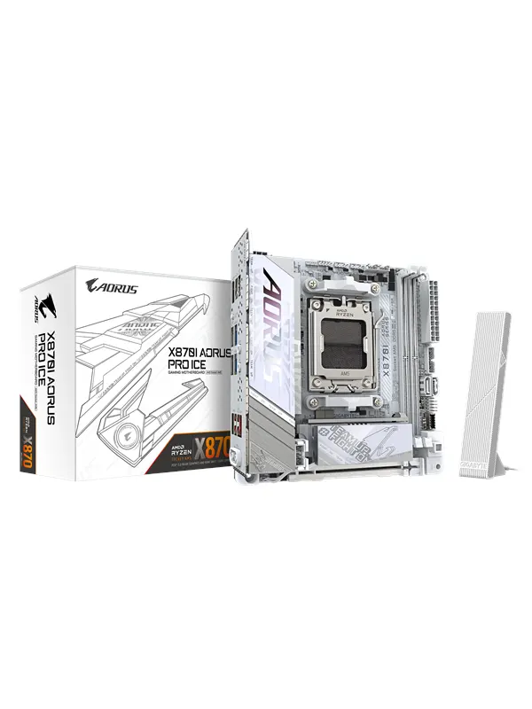 GIGABYTE X870I AORUS PRO ICE Moderkort - AMD X870 - AMD AM5 - DDR5 RAM - Mini-ITX