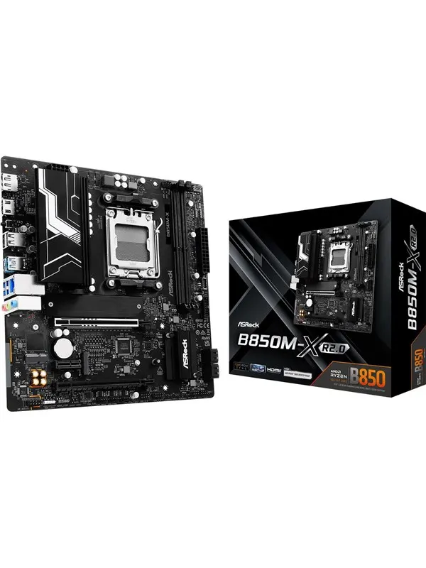ASRock B850M-X R2.0 Moderkort - AMD B850 - AMD AM5 - DDR5 RAM - Micro-ATX