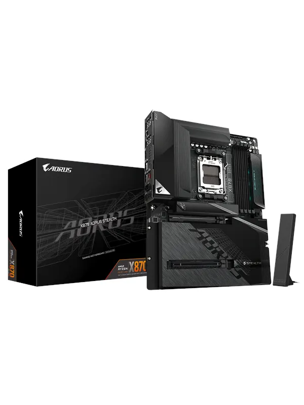 GIGABYTE X870 AORUS STEALTH Moderkort - AMD X870 - AMD AM5 - DDR5 RAM - ATX