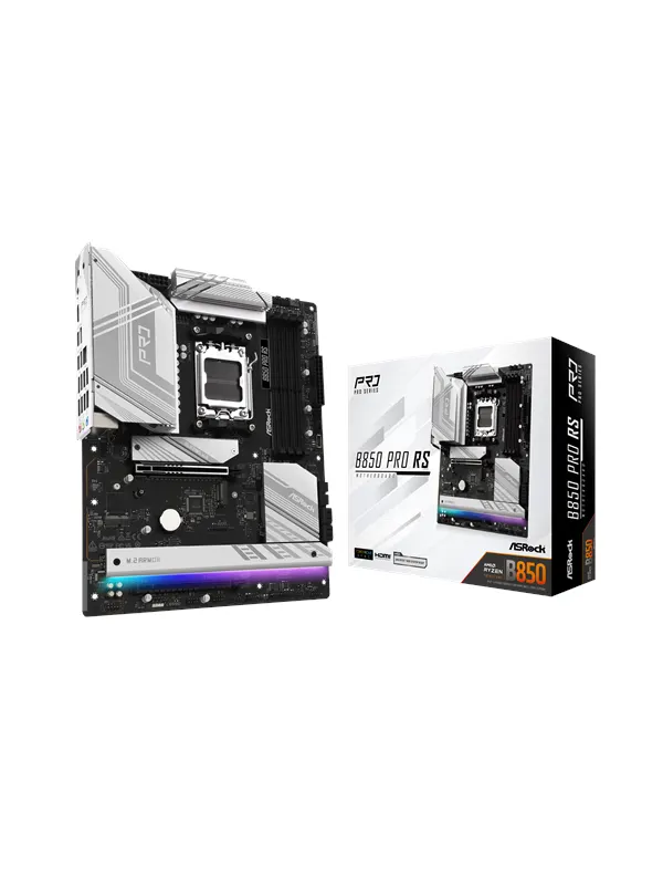ASRock B850 Pro RS Moderkort - AMD B850 - AMD AM5 - DDR5 RAM - ATX
