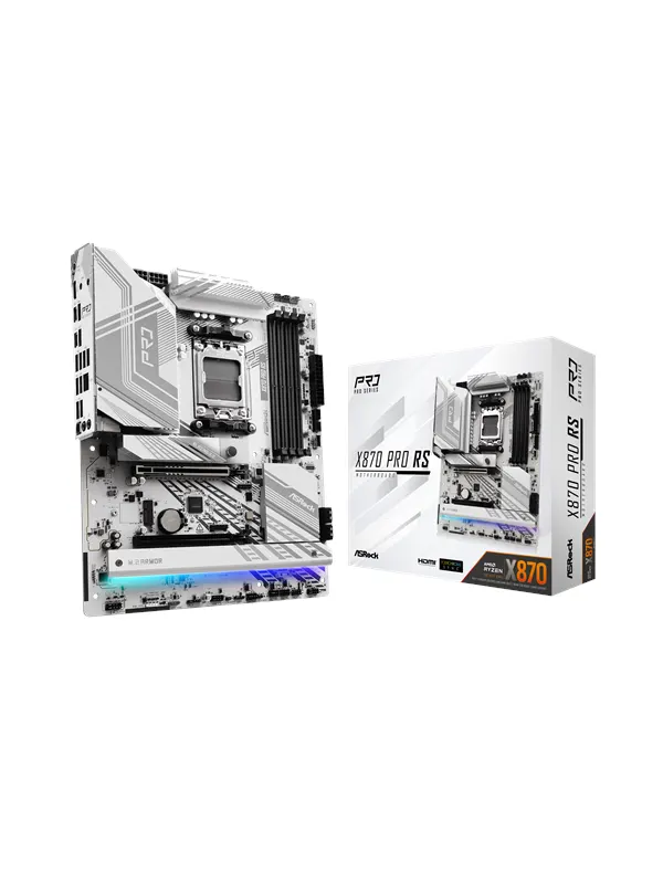 ASRock X870 PRO RS Moderkort - AMD X870 - AMD AM5 - DDR5 RAM - ATX