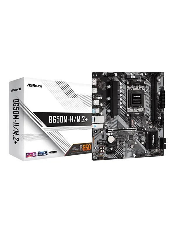 ASRock B650M-H/M.2+ Moderkort - AMD B650 - AMD AM5 - DDR5 RAM - Micro-ATX