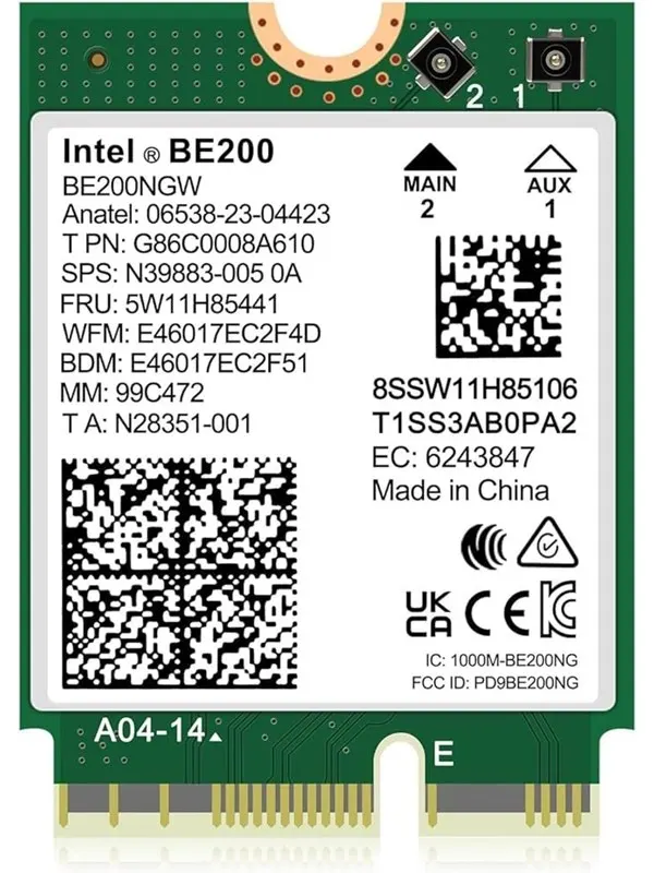 Intel BE200 Wi-Fi 7 2x2 + BT 5.4 / M.2 2230 / With vPro