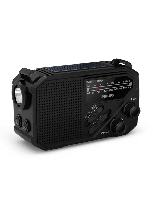 Philips TAR1609/00 - Emergency Radio - Solar - Dynamo - 2000 mAh Powerbank - AM/FM - Mono