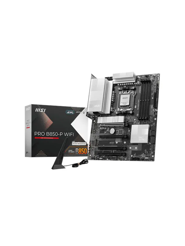 MSI PRO B850-P WIFI Moderkort - AMD B850 - AMD AM5 - DDR5 RAM - ATX